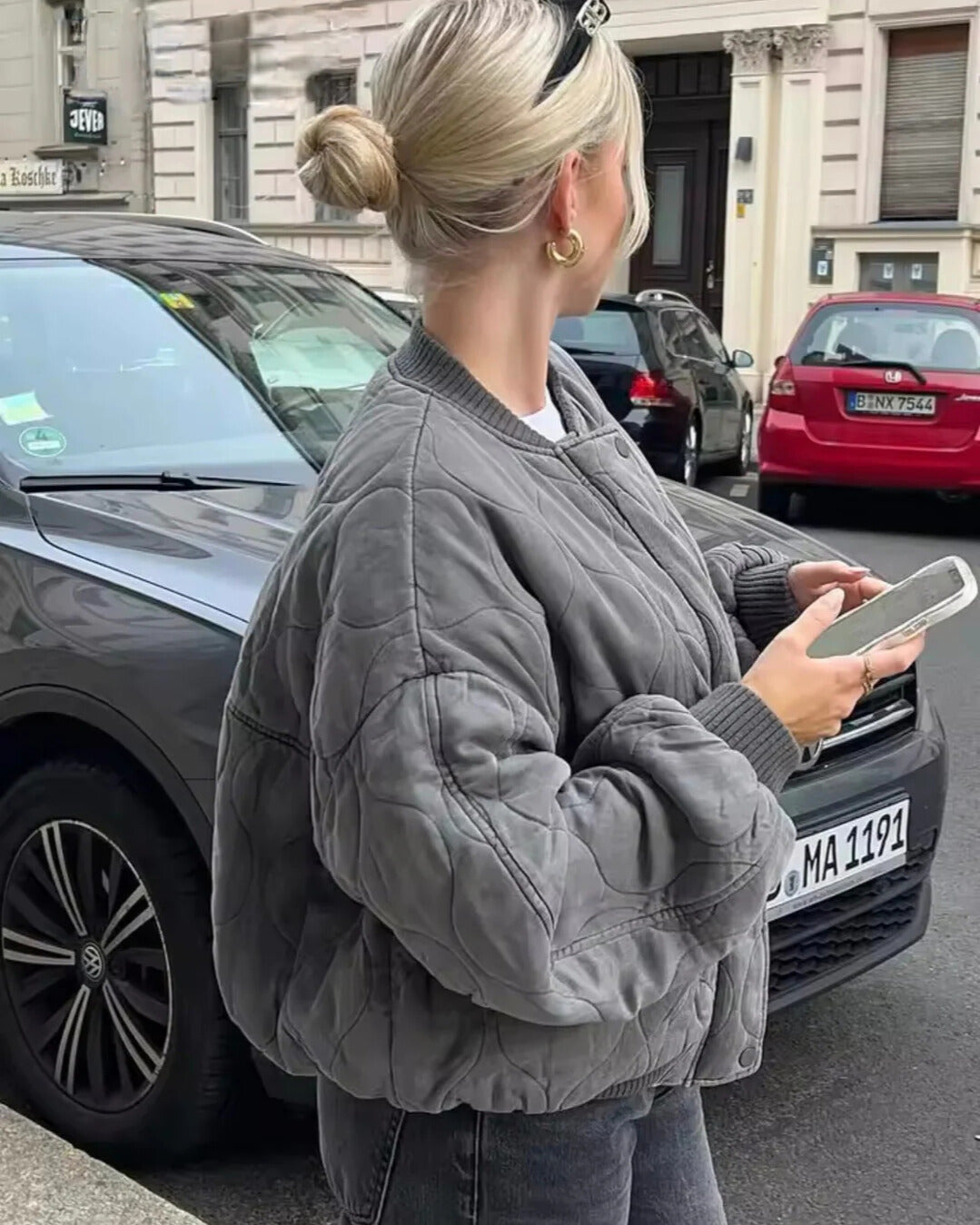 Selvia | Pikowana Kurtka Bomber