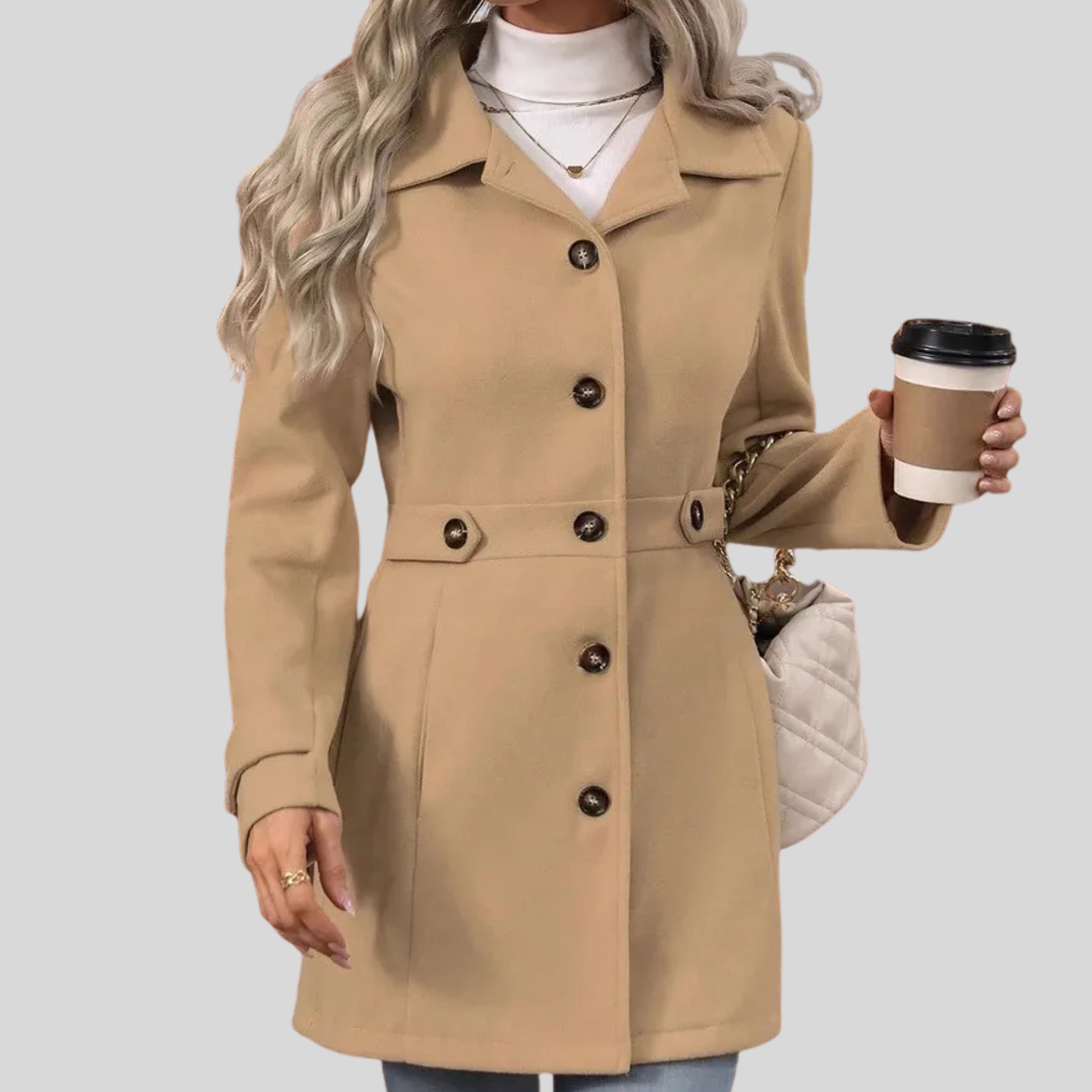 Selma | Manteau élégant mi-long en longueur