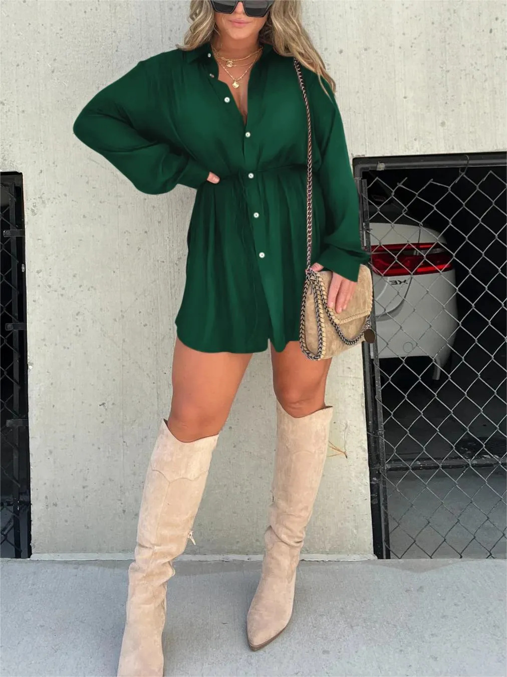 Natalia | Modna satynowa sukienka typu romper
