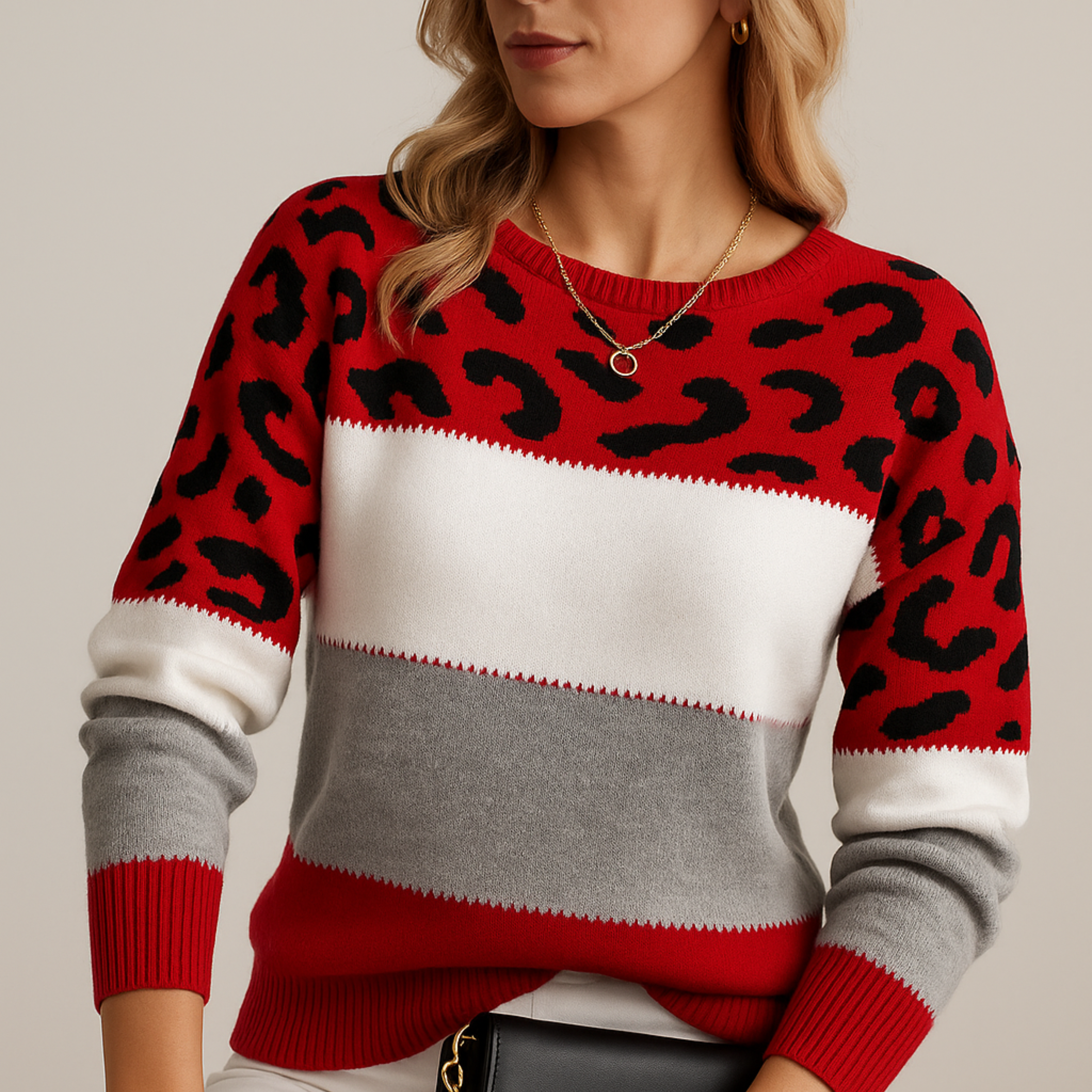 Liora | Sweter w Panterkę Casual