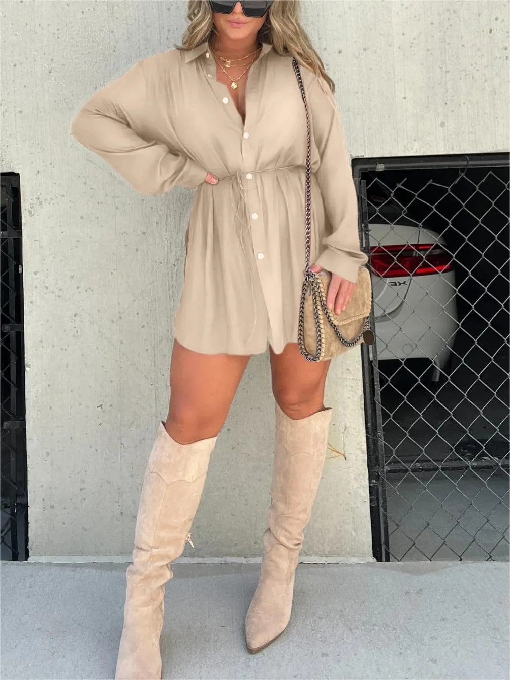 Natalia | Modna satynowa sukienka typu romper