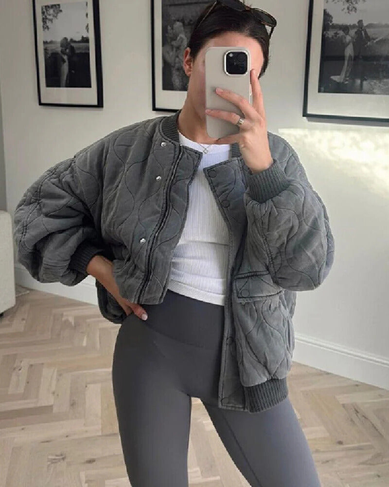 Selvia | Pikowana Kurtka Bomber