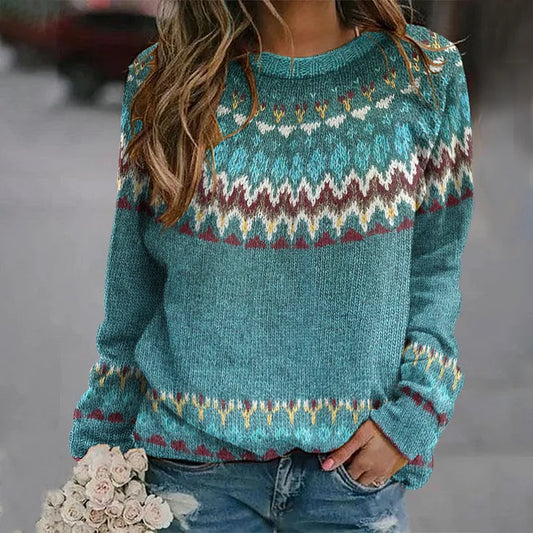 Peyton | Comfortable Retro Wave Pattern Sweatshirt