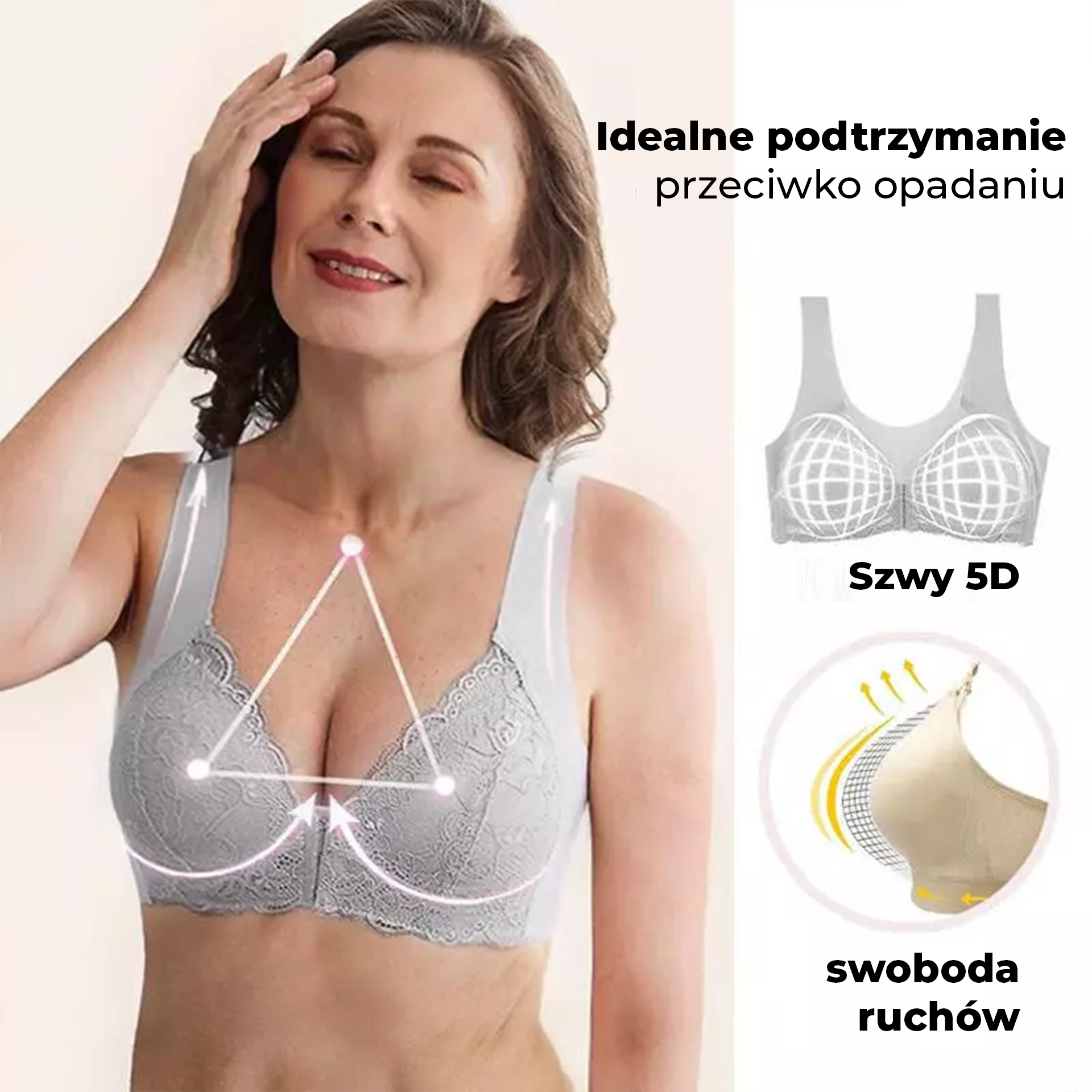 Klara | Biustonosz bez fiszbin z zapięciem z przodu